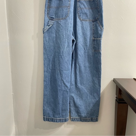 VINTAGE SESAME STREET ELMO DENIM EMBROIDERED OVERALLS JEAN Y2K kidcore blue - Picture 9 of 13